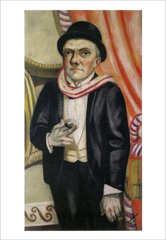 Max Beckmann: Self-Portrait in front of Red Curtain, 1923 [Postcard]