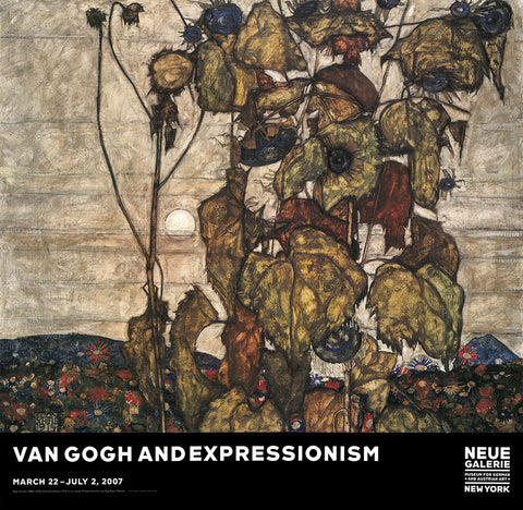 Egon Schiele: Wilted Sunflowers [Van Gogh Exhibition Poster II]