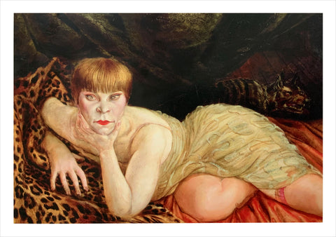 Otto Dix: Reclining Woman on Leopard Skin [Postcard]