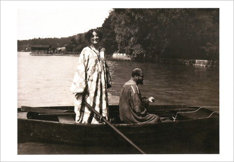 Emilie Flöge and Gustav Klimt in a rowboat on the Attersee [Postcard]