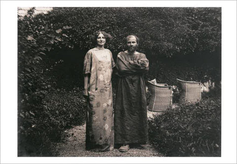 Emilie Flöge and Gustav Klimt in the garden of the Villa Oleander on the Attersee [Postcard]