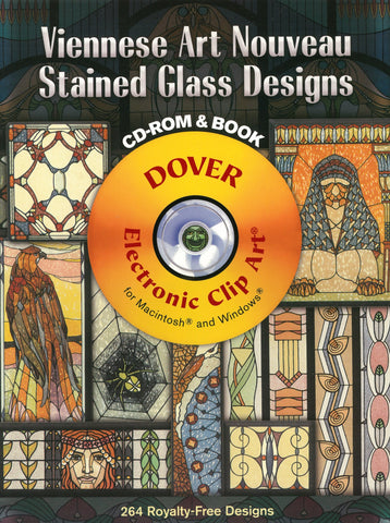 Viennese Art Nouveau Stained Glass Designs CD-ROM and Book