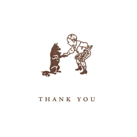 Boy And Dog Thank You Stationery