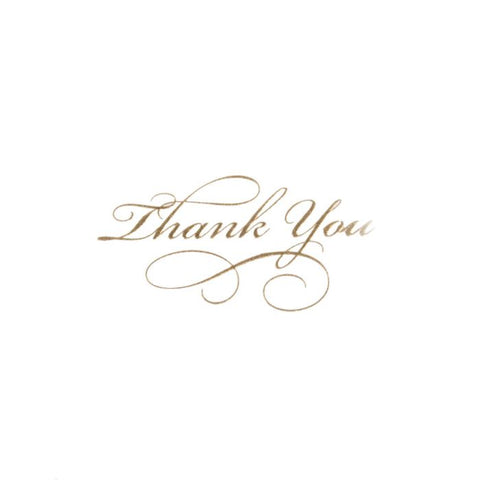 Gold Script Thank You Stationery