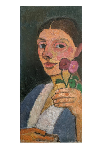 Paula Modersohn-Becker: Self-Portrait with Two Flowers [Postcard]